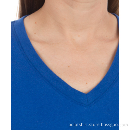Customized OEM Service Plain V-Neck T Shirt